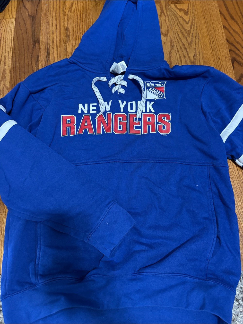 NHL New York Rangers Blue Hoodie with Red and White Accents